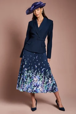Robe Midi Lisa Tan Veste Cintrée Avec Jupe Plissée