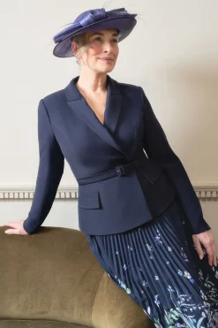 Robe Midi Lisa Tan Veste Cintrée Avec Jupe Plissée