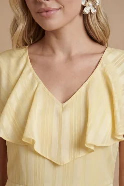 Robe Midi Luxe Dp À Volants Cape