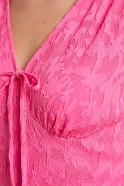 Robe Midi Luxe En Jacquard À Manches Bouffantes Dp