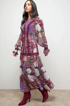 Oasis Robe Midi à Manches Ballon avec Détails en Dentelle et Ourlet Asymétrique<Femme Toutes Les Robes|Robes Mi-Longues