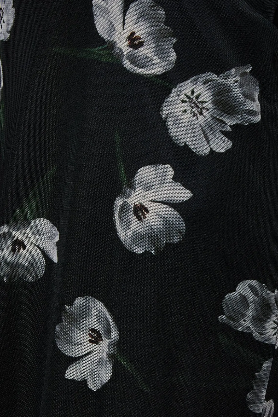 Robe Midi à Manches Bouffantes en Maille Florale Mono