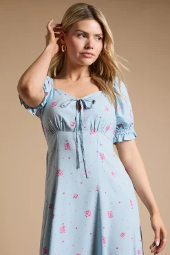 Dorothy Perkins Robe Midi À Manches Bouffantes Avec Nœud Devant<Femme Robes|Robes Mi-Longues