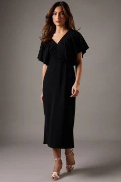 Robe Midi à Manches Bouffantes