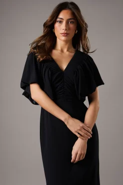 Robe Midi à Manches Bouffantes