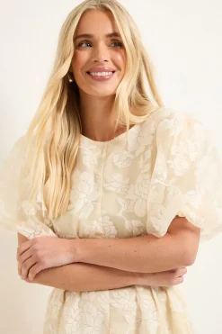 Wallis Robe Midi à Manches Bouffantes et Motif Floral Dévoré Petite Taille<Femme Toutes Les Robes|Robes Mi-Longues
