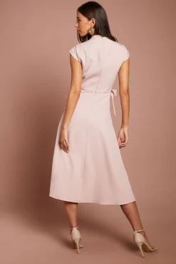 Coast Robe Midi À Manches Courtes Avec Détail Nœud À La Taille<Femme Toutes Les Robes|Robes Mi-Longues