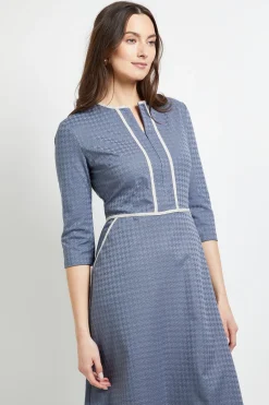 Robe Midi à Manches Longues avec Ceinture