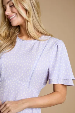 Dorothy Perkins Robe Midi À Manches Papillon Avec Détails De Coutures<Femme Toutes Les Robes|Robes Mi-Longues