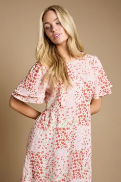 Dorothy Perkins Robe Midi À Manches Papillon Avec Détails De Coutures<Femme Toutes Les Robes|Robes Mi-Longues