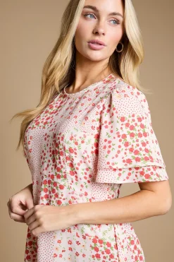 Dorothy Perkins Robe Midi À Manches Papillon Avec Détails De Coutures<Femme Toutes Les Robes|Robes Mi-Longues