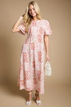 Dorothy Perkins Robe Midi À Manches Papillon Avec Détails De Coutures<Femme Toutes Les Robes|Robes Mi-Longues