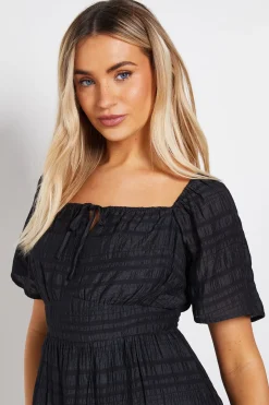 Robe Midi À Manches Papillon Et Buste Froncé