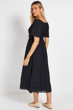 Robe Midi À Manches Papillon Et Buste Froncé