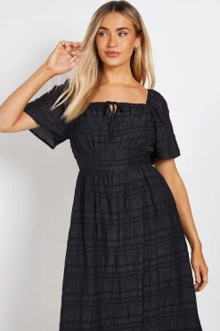 Robe Midi À Manches Papillon Et Buste Froncé