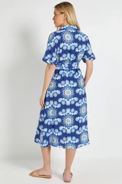 Wallis Robe Midi À Manches Retroussées Imprimé Paisley D'été Petite<Femme Robes Chemise|Toutes Les Robes