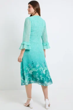 Robe Midi À Manches Évasées