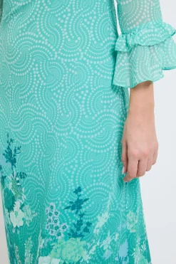 Robe Midi À Manches Évasées