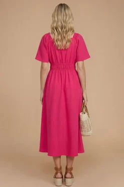 Robe Midi À Manches Volantées