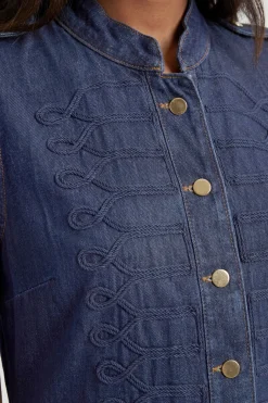 Robe Midi Militaire En Denim