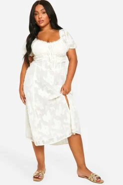 Robe Midi Milkmaid Burnout Plus