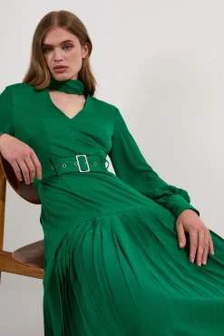 Robe Midi Mix Jersey Ponte Et Georgette Petite