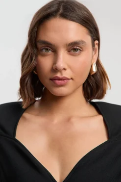 Robe Midi Moulante à Bandage avec Ceinture