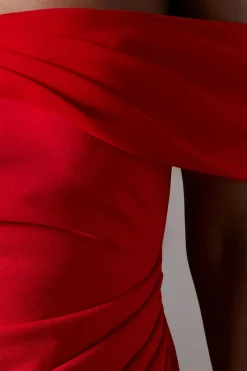 Robe Midi Moulante Bardot en Scuba