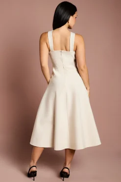 Robe Midi Moulante à Col Croisé Petite Taille