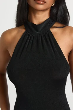 Robe Midi Moulante En Acétate À Col Licou