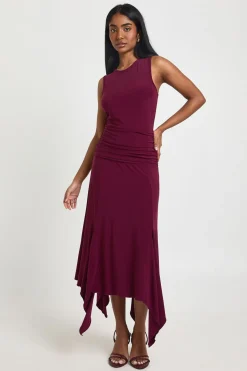 boohoo Robe Midi Moulante Sans Manches à Ourlet Asymétrique<Femme Robes De Soirée|Toutes Les Robes