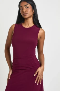 boohoo Robe Midi Moulante Sans Manches à Ourlet Asymétrique<Femme Robes De Soirée|Toutes Les Robes