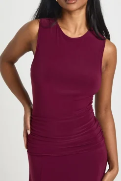 boohoo Robe Midi Moulante Sans Manches à Ourlet Asymétrique<Femme Robes De Soirée|Toutes Les Robes