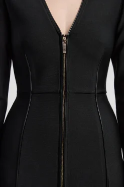 KarenMillen Robe Midi Moulante Tricotée avec Détails en SYNTHÉTIQUE et Fermeture Éclair Intégrale<Femme Toutes Les Robes|Robes Mi-Longues