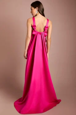 Robe Midi Muse À Bretelles En Satin Avec Détail Drapé