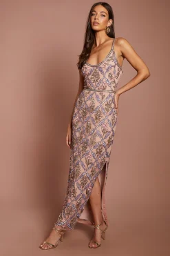 Robe Midi Muse À Encolure Dégagée Ornée De Perles
