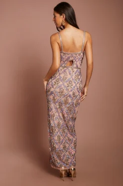 Robe Midi Muse À Encolure Dégagée Ornée De Perles