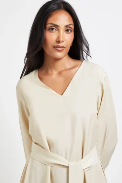 Wallis Robe Midi à Nouer à la Taille Effet Denim Petite<Femme Denim|Robes Mi-Longues
