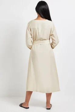 Wallis Robe Midi à Nouer à la Taille Effet Denim Petite<Femme Denim|Robes Mi-Longues
