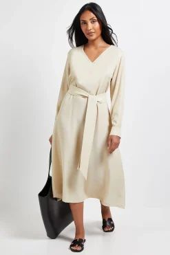 Wallis Robe Midi à Nouer à la Taille Effet Denim Petite<Femme Denim|Robes Mi-Longues