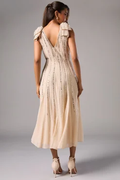 Coast Robe Midi Ornée avec Nœuds aux Épaules Petite Taille<Femme Toutes Les Robes|Robes Mi-Longues
