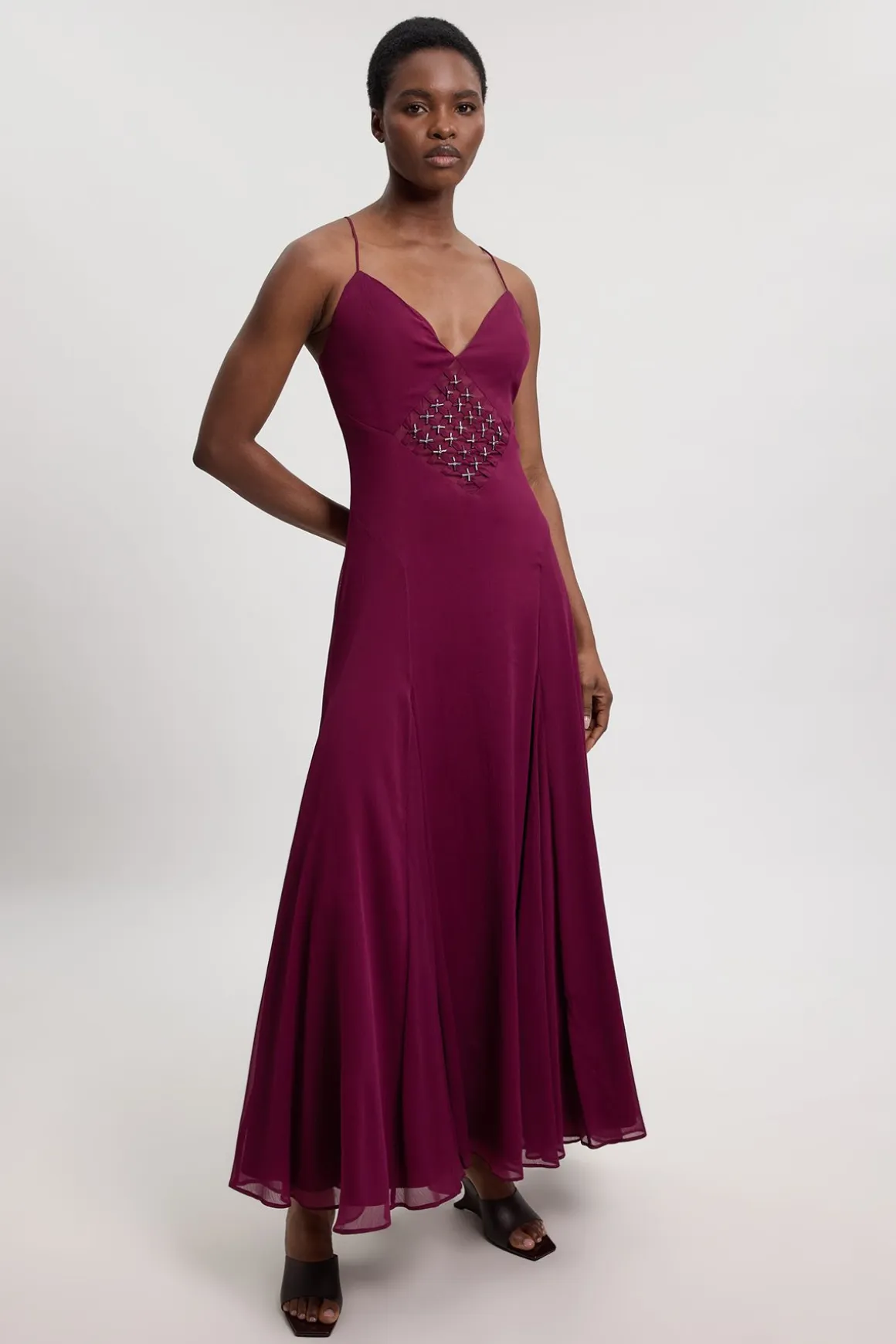 Robe Midi Ornée De Cristaux