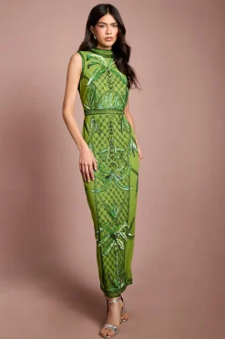 Coast Robe Midi Ornée De Palmiers Muse<Femme Robes|Robes Mi-Longues