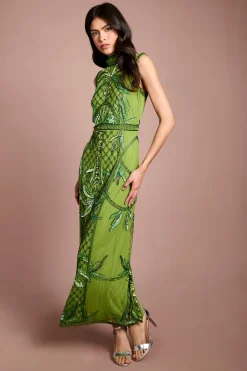Coast Robe Midi Ornée De Palmiers Muse<Femme Robes|Robes Mi-Longues
