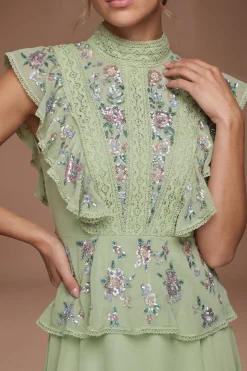 Robe Midi Ornée À Détails Volantés Petite