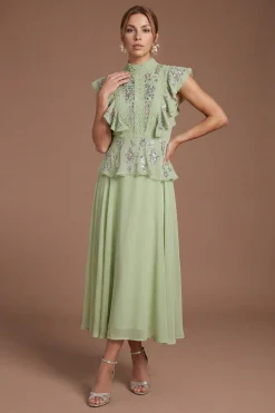 Robe Midi Ornée À Détails Volantés Petite