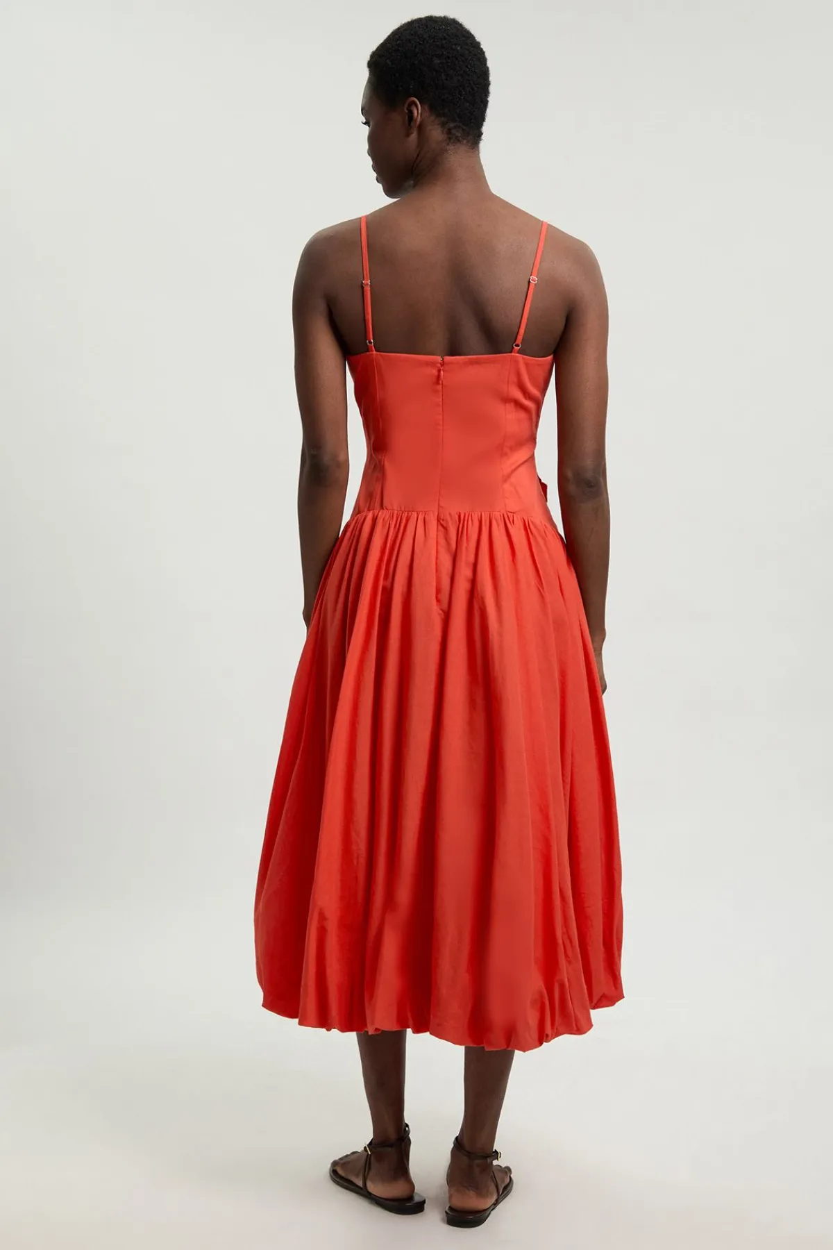 KarenMillen Robe Midi À Ourlet Bouffant Et Fleurs 3D En Coton Lin Petite<Femme Robes|Robes Mi-Longues