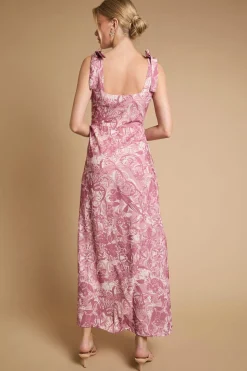 Robe Midi À Épaules Nouées Et Imprimé Floral Petite
