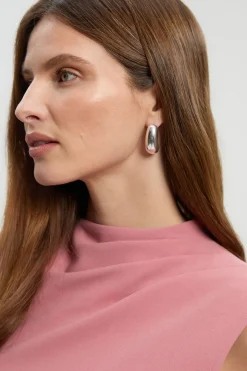 Robe Midi Petite Ajustée Extensible à Blocs de Couleur et Jupe Évasée