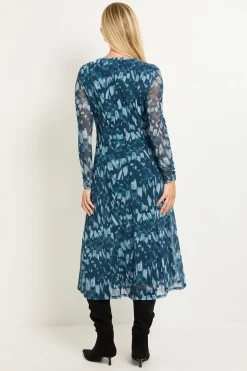 Robe Midi Petite Avec Détails De Coutures En Mesh